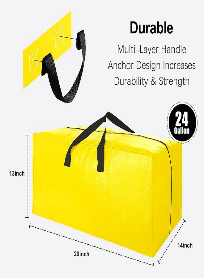 ليفي حقائب نقل كبيرة جدًا شديدة التحمل من Lify - مقابض وسحابات قوية، حقائب تخزين لتوفير المساحة، بديل للصناديق والحاويات (مجموعة من 2 و4 و6) (أصفر، عبوة من 2) - Image 2